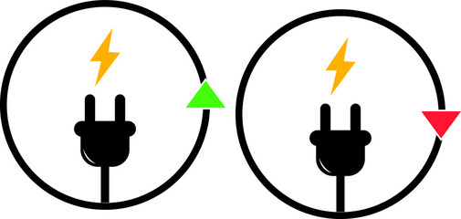rising or falling energy supplies icon