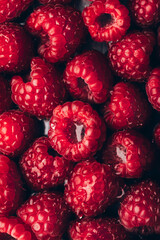 Macro of Fresh raspberries
