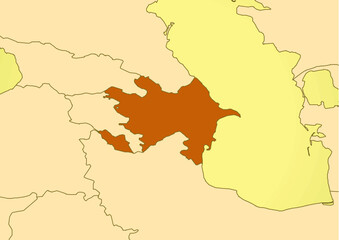 Azerbaijan map old vintage Europe
