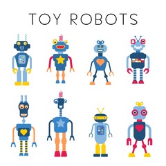 Vector robots set - toy robot vector collection