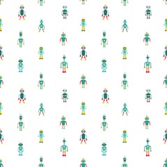 Robot kids clothes pattern. Vector illustration.