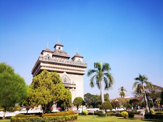 Fototapeta na wymiar The Patuxay in Vientiane，Laos