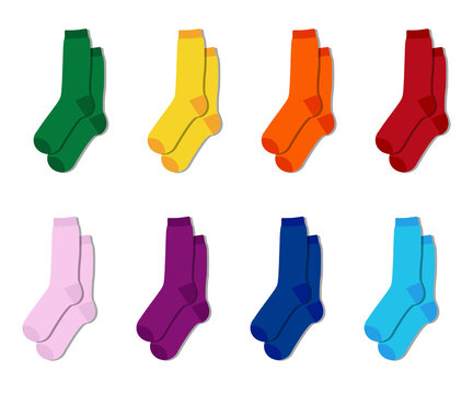 Kids colorful rainbow socks. Children footwear