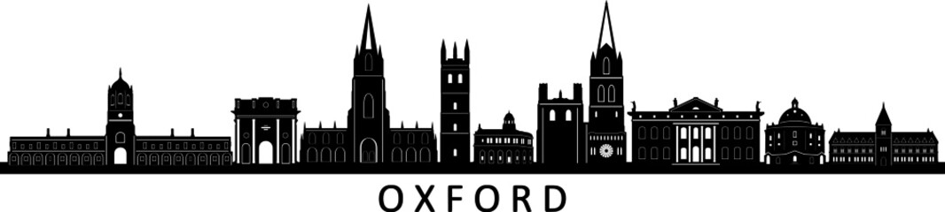 Fototapeta na wymiar OXFORD England SKYLINE City Silhouette 