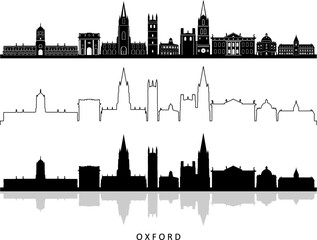 Naklejka premium OXFORD England SKYLINE City Silhouette 