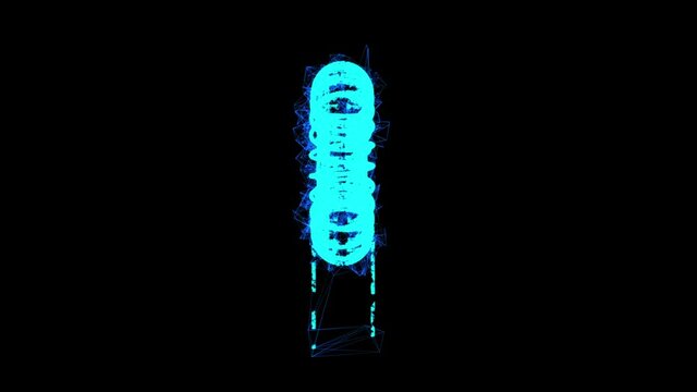 Toroidal Coil Inductor. Wireframe low poly mesh technology. Available in 4K FullHD and HD video