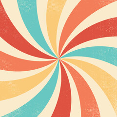 Retro swirl burst summer colours background