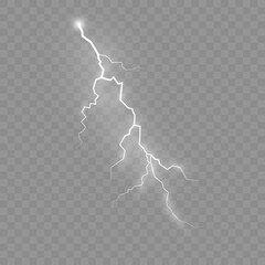 Set of zippers, thunderstorm and effect lightning.