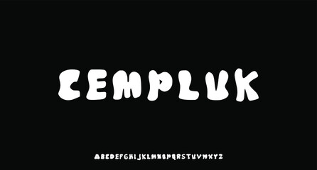 Obraz premium bold display hand drawn alphabet font vector