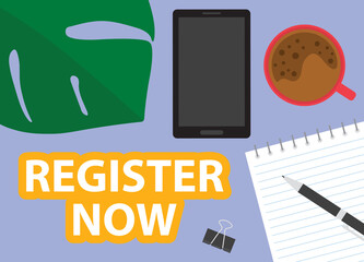 register now concept- vector illustration