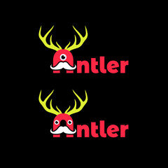 Letter Initial A Antler Mascot for Adventure Outdoor Camping Hunting Gear Apparel Business Brand Classic Unique Hipster Retro Rustic Vintage Logo Design.