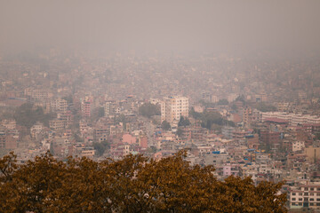 Naklejka premium Vista del valle de Kathmandú desde alto en Nepal