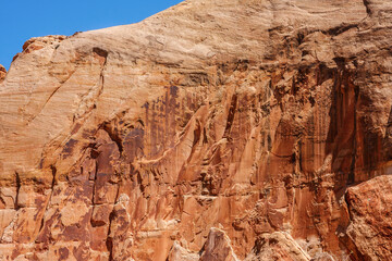 Weird textures on the rocks of Capitol Reef National Park, Utah, USA.
