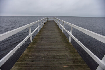 Fototapeta na wymiar wooden pier on the sea 