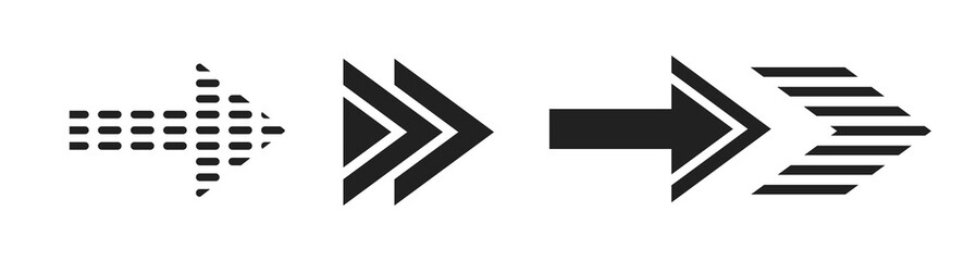 Set of black vector arrows.