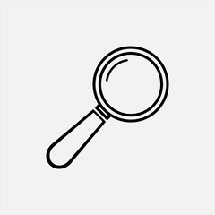 Magnifying glass of black color. Line search icon on white background