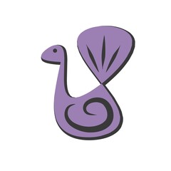 A purple swan logo with a shadow behind it which gives it an aesthetic effect