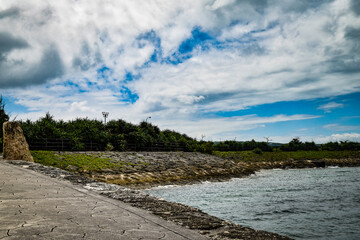 Fototapeta premium 沖縄の海と空と植物