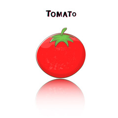 tomato isolated on white background. Vector illustration.