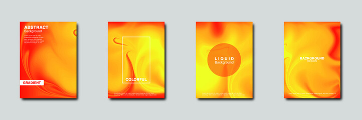 set of liquid gradient background template with copy space for text
