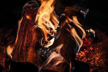 fire in the fireplace
