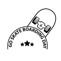 International Skateboarding Day. Icon isolated on white background. Vector graphics.