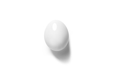 Peeled boiled egg isolated on a white background.