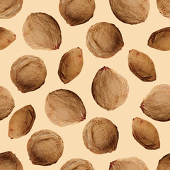 Pattern texture of plum and peach pits.