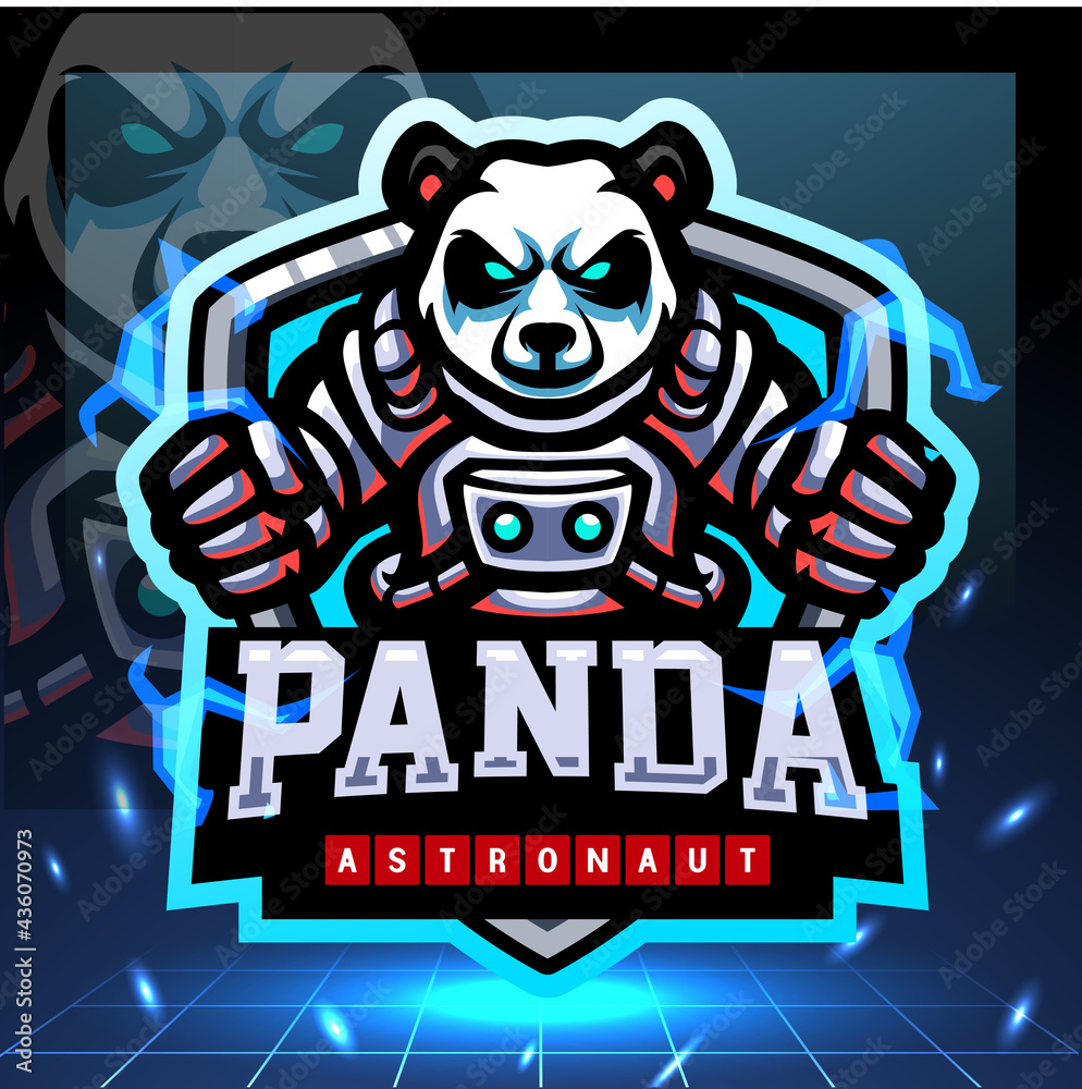 Canvas Prints panda astronaut mascot. esport logo design