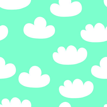 White clouds pattern on blue sky. Suitable for the design of the nursery