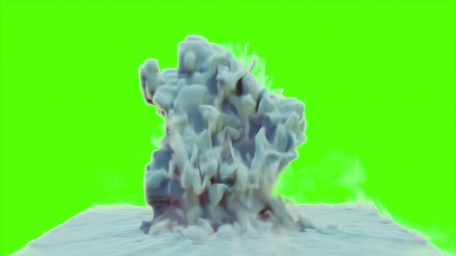 Smoke silhouette of a house dancer, man, bboy, breaker, house dance,  breaking on green screan, Smoke. Hip-hop dancer. Background can be changed to any other. 3d render