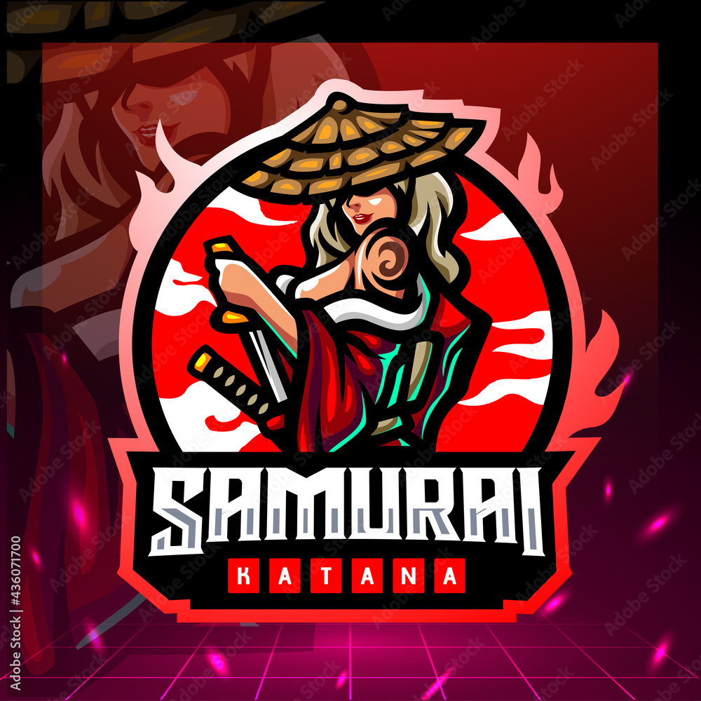 Canvas Prints samurai girls mascot. esport logo design