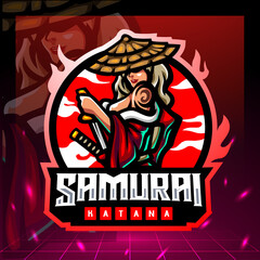 Fototapeta na wymiar Samurai girls mascot. esport logo design