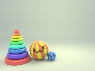 BABY SHOWER TOYS INVITATION BOY GIRL MOCKUP 3D ILLUSTRATION