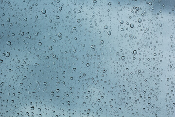 water drops on blue background