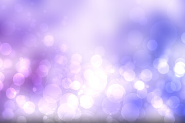 Abstract light pink gradient blue white background texture with glitter defocused sparkle bokeh circles and glowing circular lights. Beautiful backdrop with bokeh light effect.