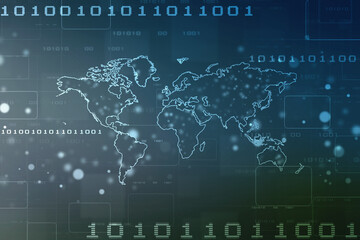 2d illustration world map abstract background