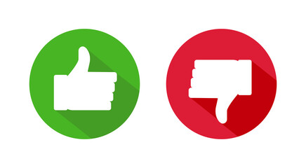 Obraz premium Thumbs up and down vector flat icon