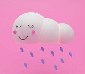 Cute cartoon cloud. 3d render.
