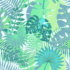 Seamless Repeating Jungle Leaf Tropical Pattern monstera leaf