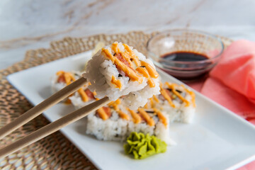 Spicy Salmon Sushi