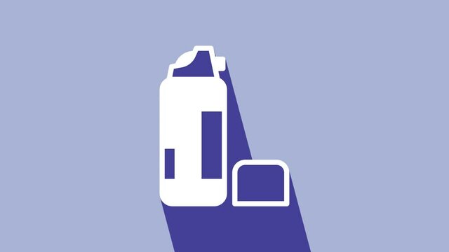 White Shaving gel foam icon isolated on purple background. Shaving cream. 4K Video motion graphic animation