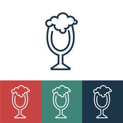 Linear vector icon with glass of beer