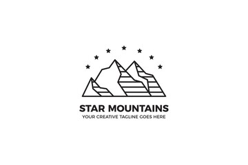 Star Mountain Camp Monoline Logo Template