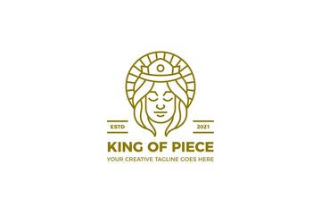 Obraz premium King of Peace Freedom Monoline Logo Template
