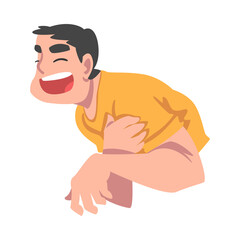 Happy Laughing Young Man, Portrait of Male Person with Joyful Face Expression Cartoon Vector Illustration