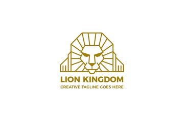 Lion King Wild Animal Monoline Logo Template