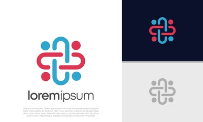 Abstract logotype for medical pharmacy. Logo design template. Medical health. Community logo design.