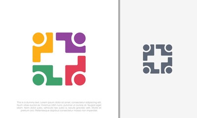 Fototapeta premium Global Community Logo Icon Elements Template. Community human Logo template vector. Community health care. Abstract Community logo