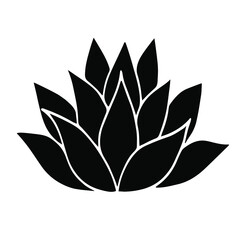 Lotus flowers silhouettes. Flat logo illustration for your design. Vector illustration isolated on white background.
